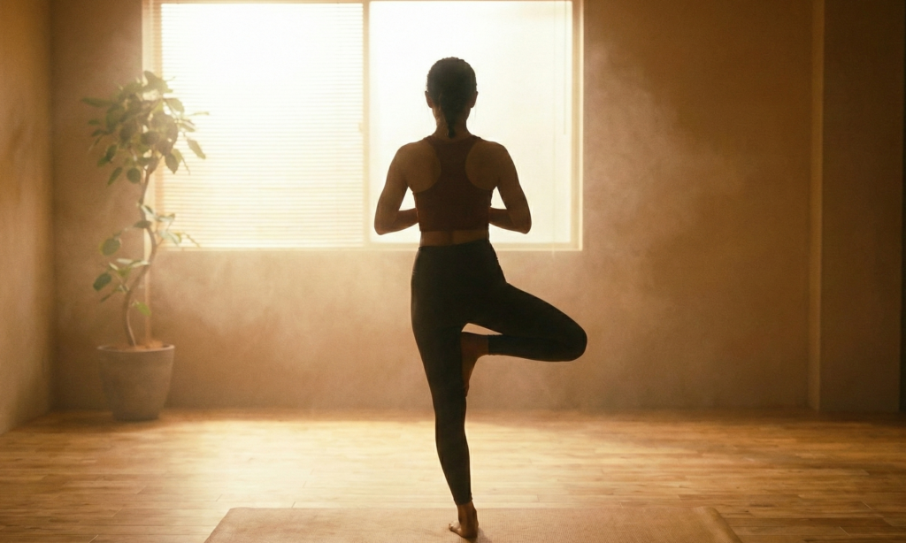 ホットヨガをする女性